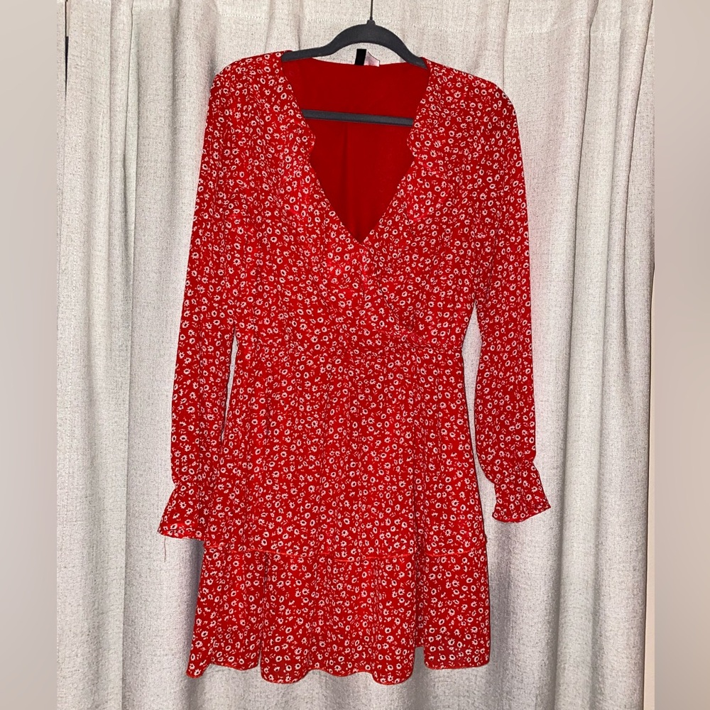 H&M Red Floral Dress